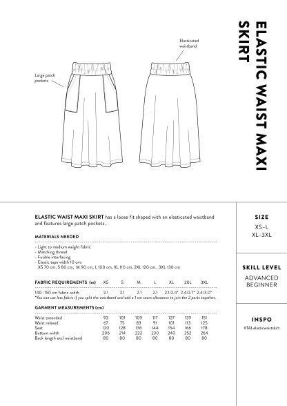 The Assembly Line Elastic Waist Maxi Skirt - The Fold Line