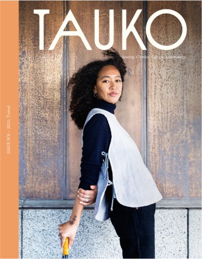A sewing pattern magazine from Tauko on The Fold Line. A magazine with 9 sewing patterns to make garments such as a bag, trousers, dress, T-shirt, anorak, jumper, vest, and skirt, fitting all sizes and body shapes.
