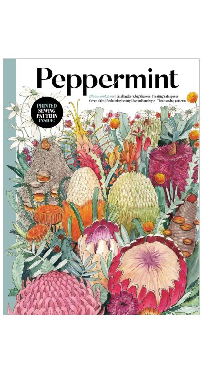 A sewing pattern magazine from Peppermint on The Fold Line. An Australian quarterly magazine focused on style, sustainability, sewing and substance. Each issue also includes a full-size printed sewing pattern.